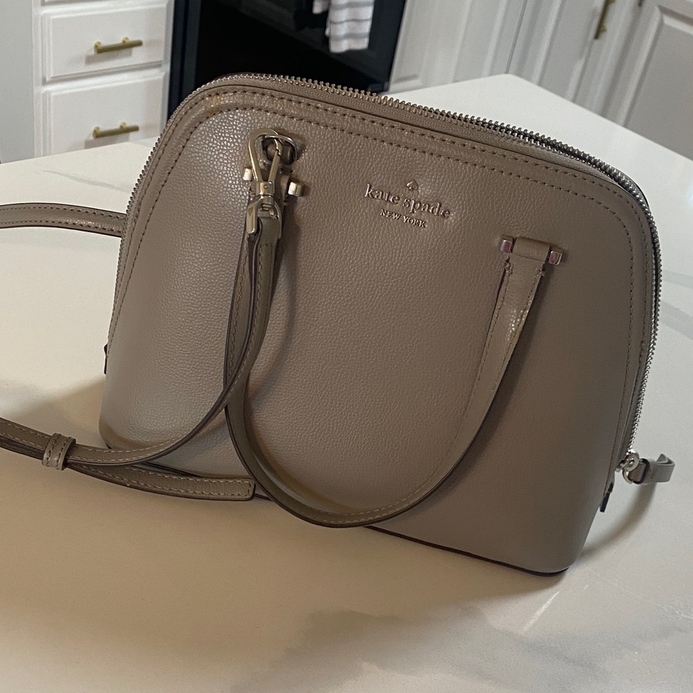 kate spade Pebbled Leather Dome Crossbody in Taupe